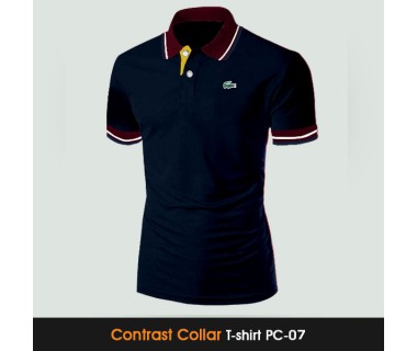 Contrast Collar T-shirt PC-07